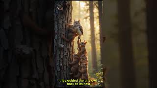 A Squirrel & his teammate saved baby Owl #squirrelrescue #animalrescue #cuteanimals