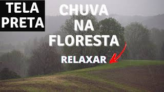 Som de chuva na Floresta com Trovões Tela Preta | Para relaxar e dormir