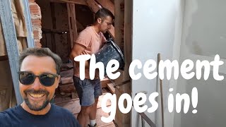 Central France cottage loft conversion: new doorway through brick wall!