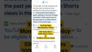 Big News! For YouTubers. No Need 1K Subscribers #youtubeupdate #youtubeupdates #youtubeupdate2023