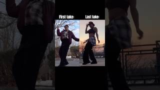 The first attempt vs the last attempt 🤭  #dancer #dance #dancetrend #youtubeshortsviral #dancing