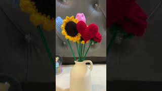 🌸 Crochet Flower & Vase Set | Classy Home Decor for Every Indian Home 🏡✨Meesho Finds  #homedecor