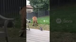 TIGER suddenly broke into a house, the brave CAT pulled an "ABSOLUTE COUNTERATTACK" #cat