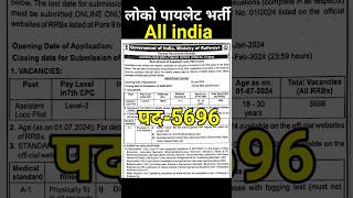 RRB ALP New Vacancy 2024 / loco pilot vacancy / #alpvacncy / #rrbalp /#railwayvacancy / #alpbharti
