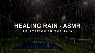 Peaceful Night Rain at the Court – Calming Ambience for Sleep