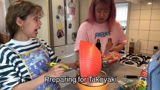 Preparing for Takoyaki - Preparing for Takoyaki with Pee