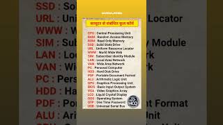 Computer All Basics Full Forms | Important For Ntpcundergraduate 2025 | #ntpc2025 #undergraduate2025