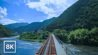 Riverside Train Ride in Gifu, Japan / 8K 60fps HDR / Calm Piano + Natural Ambience