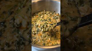Creamy HEALTHY Spinach & Rice Soup 🍜 #spinach #soup #shortscooking