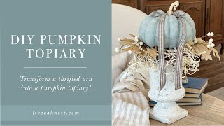 DIY Fall Pumpkin Topiary, DIY Cracked Paint Finish, French Cottage Decor