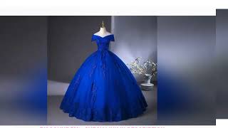 Royal Blue Off The Shoulder Lace Wedding Dress Appliques Beading Bride Dress Vintage Bridal Dresses