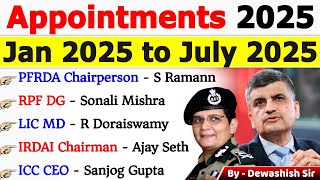 Appointment 2025 | Important Appointment 2025 | Who is Who in 2025 | Current Affairs 2025 #current
