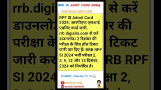 RPF SI admit card #maycurrentaffairs #rpfconstable #rpfsi2024 #newsupdate