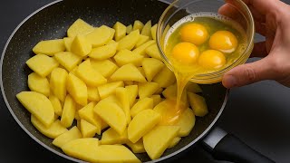 Easy Breakfast Recipe with Eggs & Potatoes in 5 minutes! Cheap, Quick & Super Tasty!