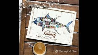 Fishing Collage Canvas, Personalized Fishing Gift, Best Gift For Fisherman, Present For Fishermen