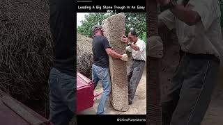 Genius Stone Trough Loading Trick! 🪨🚜 #SigmaStrength