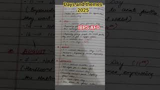 Important #DAYS AND THEMES 2025# USEFUL FOR IBPS AFO MAINS AND NABARD GRADEA 👍