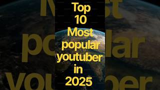 Top 10 most popular, youtuber in  2025 #mrbeast #pewdiepie #top10youtubers #tseries #youtubers2025