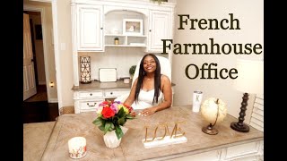 Cozy French Farmhouse Office Tour ll Home Office Decor ll Rustic Office