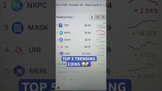 TOP 5 TRENDING COINS 🤑🪙#crypto #cryptocurrency #trading #trending #viralshorts #cryptonews o