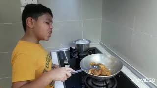 Vinayak making Bread Sandwiches for breakfast