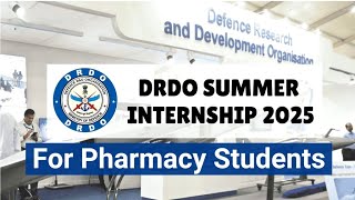 DRDO INMAS Internship for Pharmacy Students | DRDO Internship Scheme 2025 | Pharmacy internship