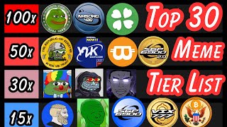 *ULTIMATE* Top 30 meme coin tier list FOR THE BULLRUN