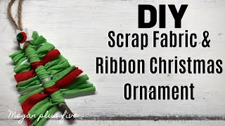 DIY SCRAP FABRIC CHRISTMAS TREE ORNAMENT