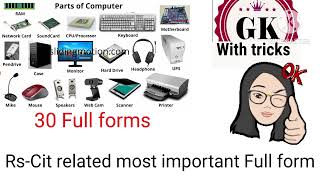 Rs-Cit related most important topic. computer part k full form vo bhi photo ke sath.