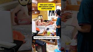 Two Guys’ Dirty and Chaotic Gamer Couple Room #gamer #cleaning