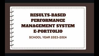 RPMS-PPST Template for Teachers I-III (SY 2023-2024)