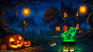 spooky halloween night in a 1920s with oldies music playing in another room | halloween ambience