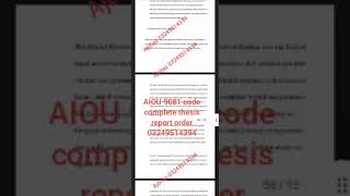 AIOU complete thesis report spring 2025 #thesisreport #aiou #2025thesis