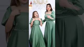Elegant Mother-Daughter Matching Dress | Royal Green Gown Outfit Idea