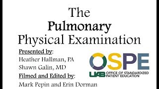 The Pulmonary Physical Examination