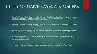 Utility of Naive Bayes Algorithm