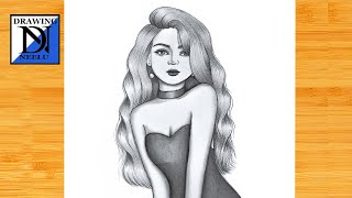 How to draw a Beautiful Girl -Pencil sketch || Step by Step for beginner || Girl drawing || Drawing