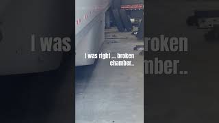 I was right. But all 4 brakes were bad apparently 😫. #badside #badsideoftrucking