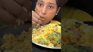 BIGBITE | EATING VEG BIRYANI,CURD , AND CHUTNEY | EATING SHOW #mukbang #asmrsounds #bigbites #shorts