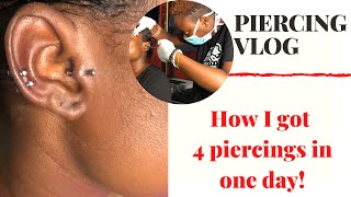 PIERCING VLOG; How I got 4 piercings in one day!