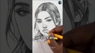 😍girl'sface art#waitforend#shortvideo#trendingandviralvideo#artworkshorts#shortsfeed#pencildrawing#