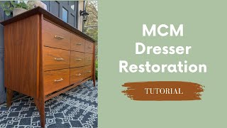MCM Walnut Dresser Restoration (Facebook Marketplace Flip)
