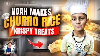 Noah makes Churro Rice Krispy Treats for Thanksgiving Dessert! Watch and Make Some Too!