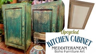 Kitchen Cabinet Repurposed Into Furniture/ DIY Mediterranean Boho Painted Furniture/ Upcycle With Me