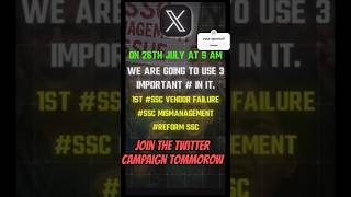 SSC REFORMS TWITTER CAMPAIGN #ssc #sscreforms #sscnewvendor #eduquity #phase13 #shorts #trending