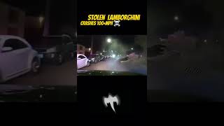 Thief's Dream Ride Turns Nightmare: Stolen Lamborghini CRASH Disaster💥 #shorts  #caughtoncamera