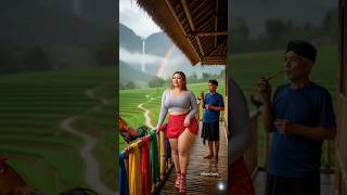 ASMR Rain & Rainbow Serenity 🌧️🌈 #ASMR #RainSounds #VillageNature