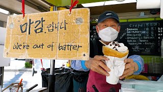 300 crepes sold per day!! Delicious Korea famous grandpa’s street crepe  / Korean street food