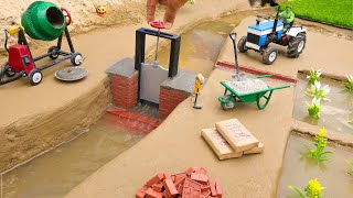 diy mini metal ,cement an bricks water dam construction science project@Small_Creator01