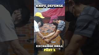 HOW TO DEFEND/DISARM KNIFE ATTACK - 3 Exchange Drill Part 1 #shorts